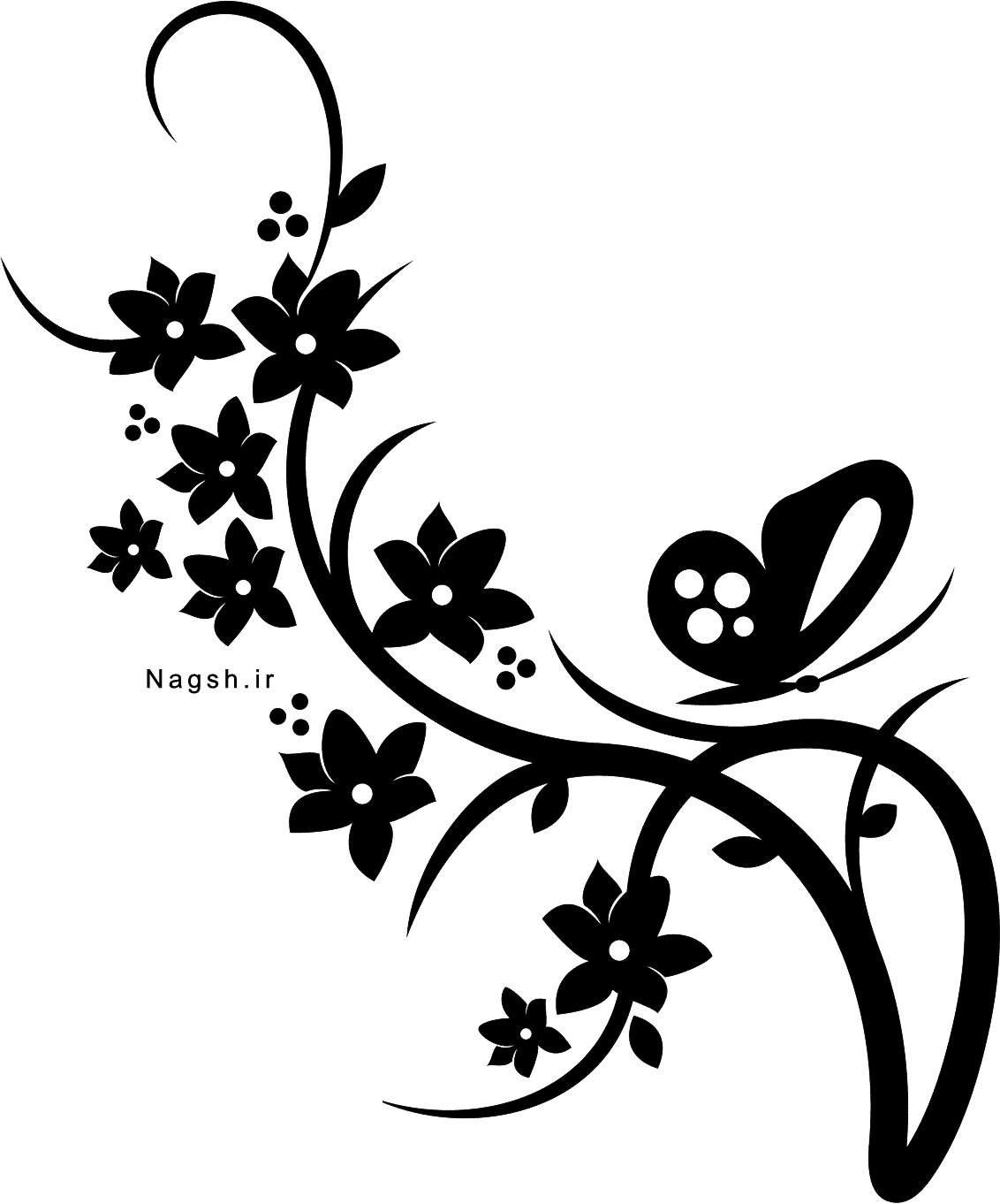 گل و بوته با زمینه شفاف