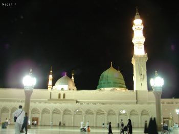 گنبد حضرت محمد در شب