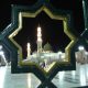 مسجد النبی در شب از پشت نرده